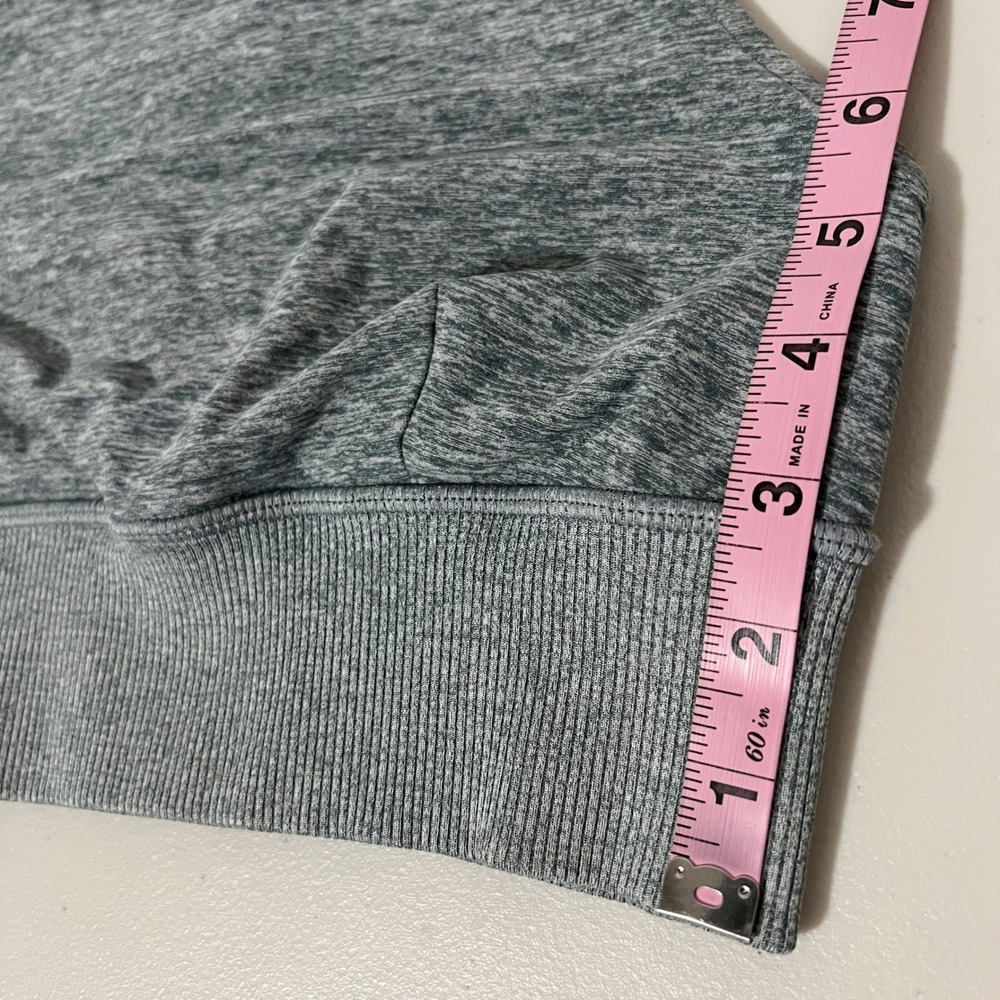 Alo Yoga XS Heather Gray Racerback Sports Bra Ribbed Band Workout Activewear - Picture 6 of 9